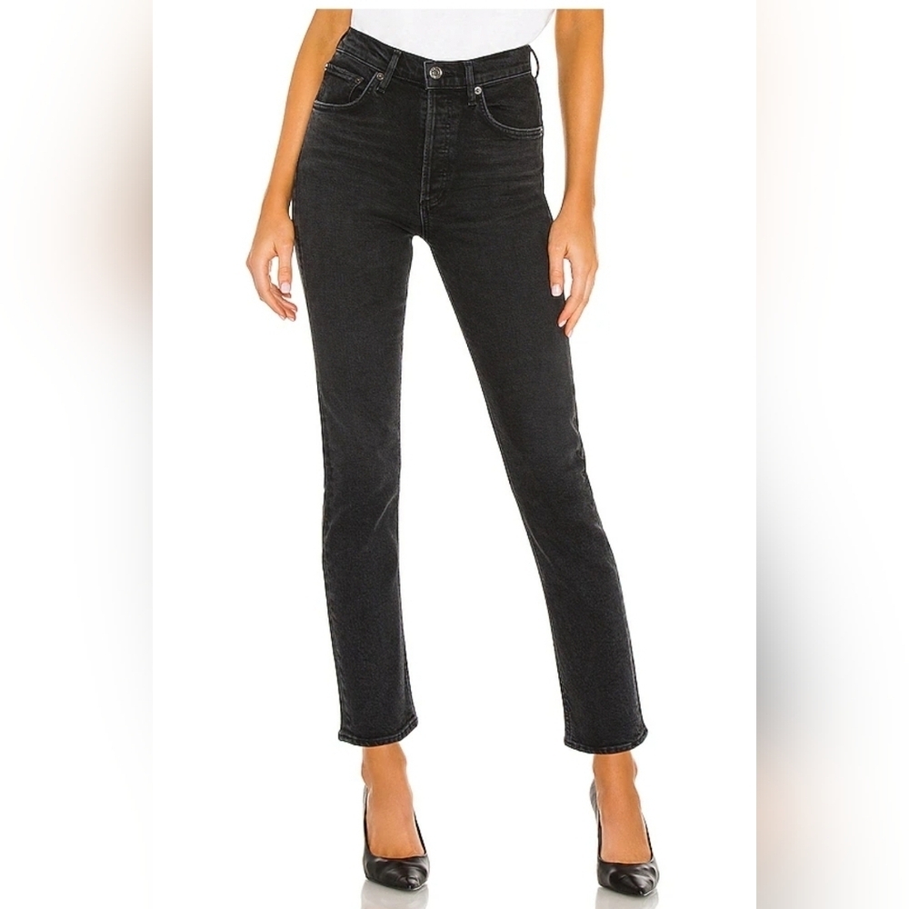 NWOT AGOLDE Riley High Rise Straight Crop in Panoramic SIZE 23
